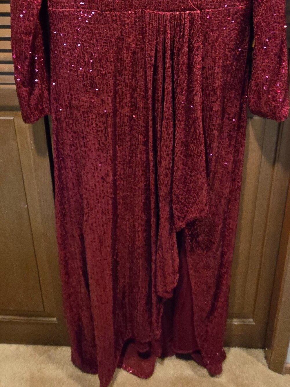 NWT Ever Pretty Syren Sequin V-Neck Gown with High Slit - Plus - Picture 10 of 13